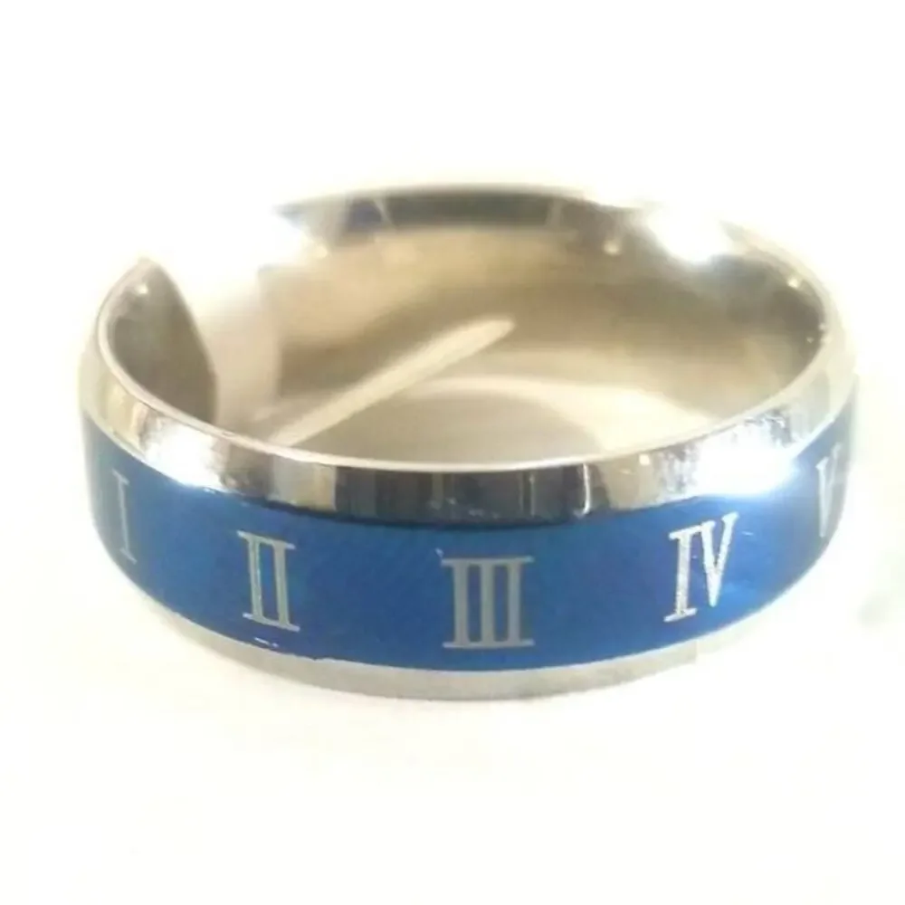316L stainless‎ steel blue band hypoallergenic women’s men’s ring size 10